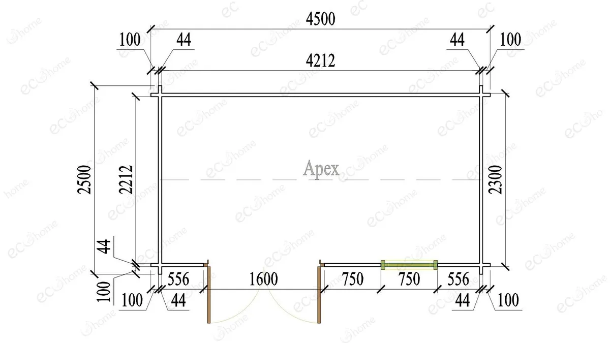 Ecohome Log Cabins Garden Room Erna 4.5m x 2.5m - Image 2
