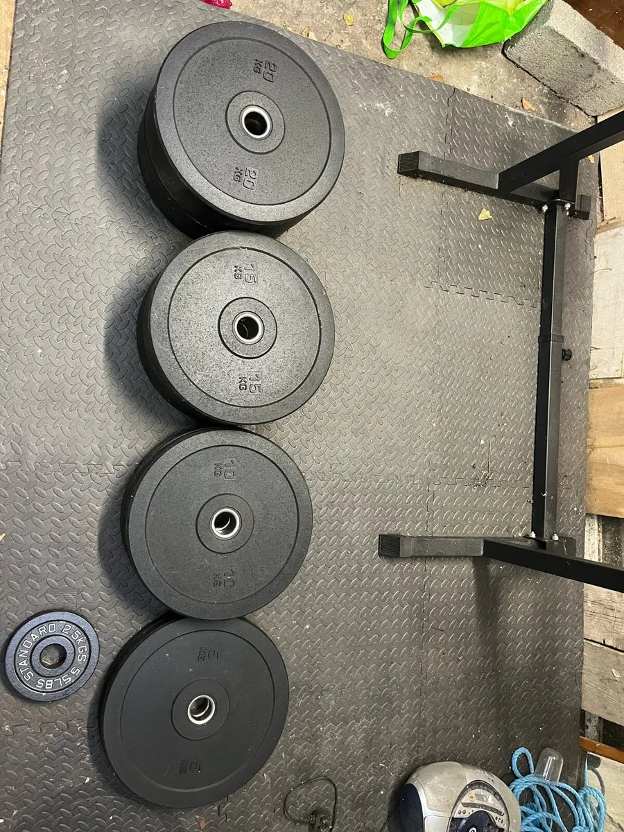105kg Weights, bench, rack, Olympic barbell - Image 2