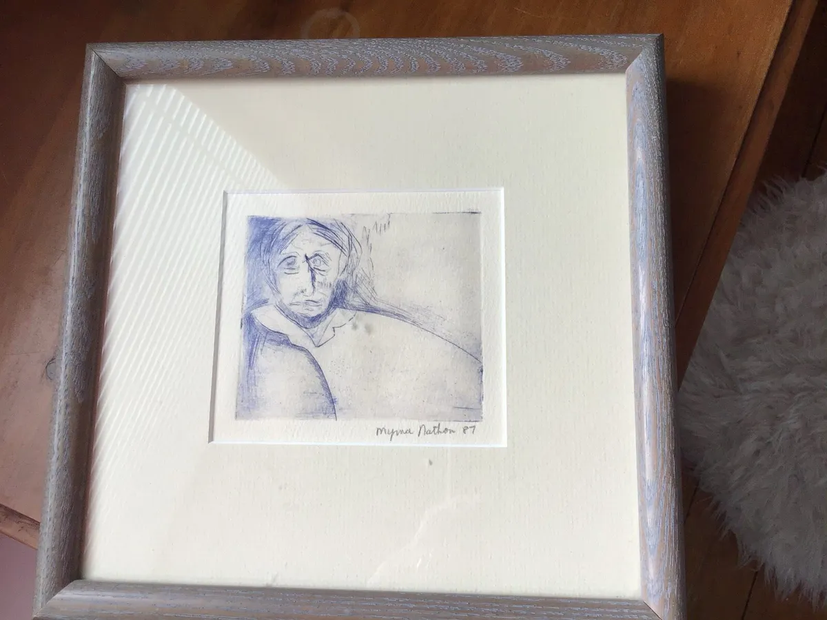 Charcoal Drawing/Etching by Myrna Nathan.Old Woman - Image 2