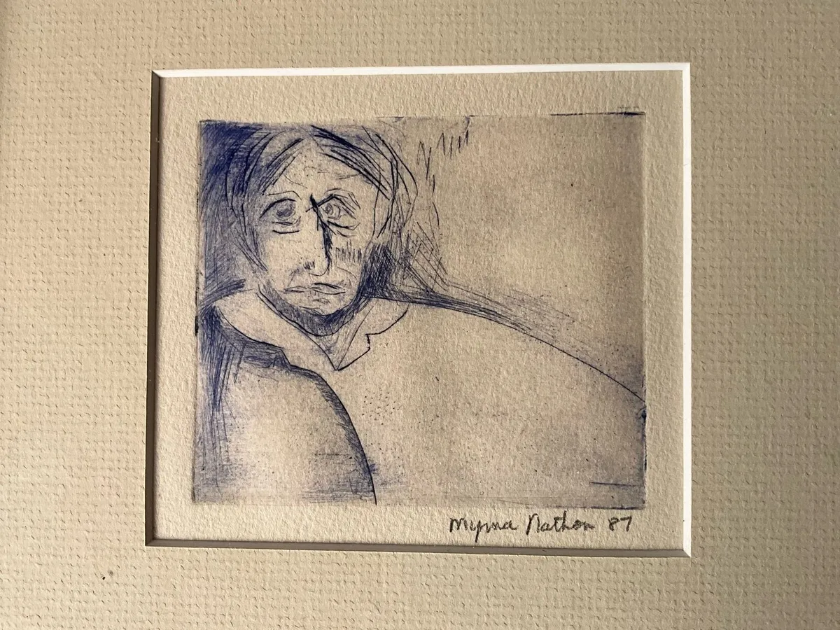 Charcoal Drawing/Etching by Myrna Nathan.Old Woman - Image 1