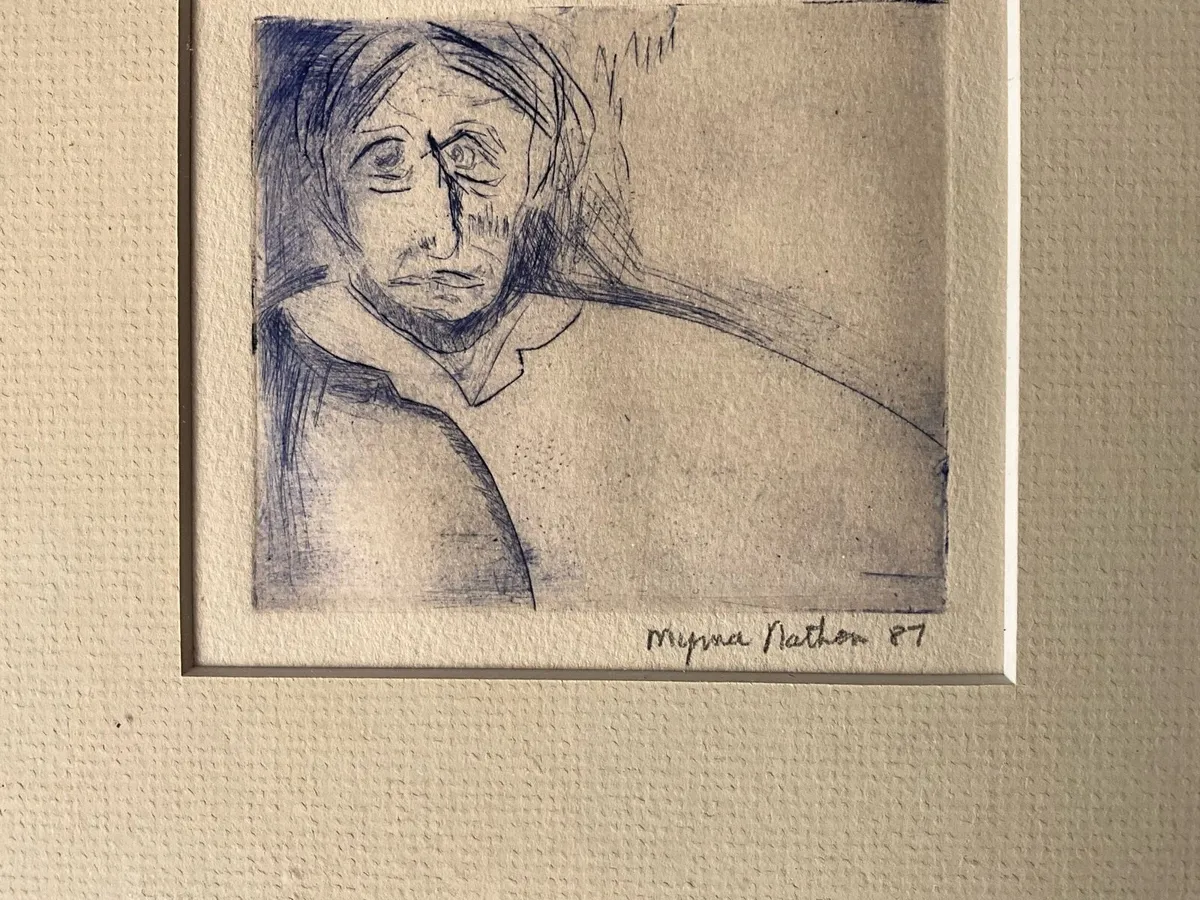 Charcoal Drawing/Etching by Myrna Nathan.Old Woman - Image 3