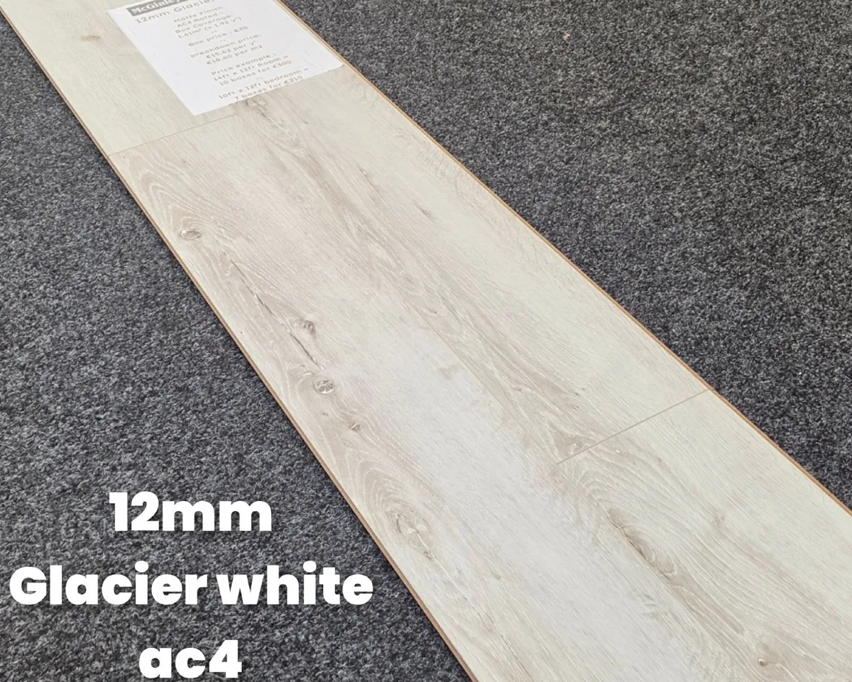 12mm laminated click flooring - Glacier white - Image 2