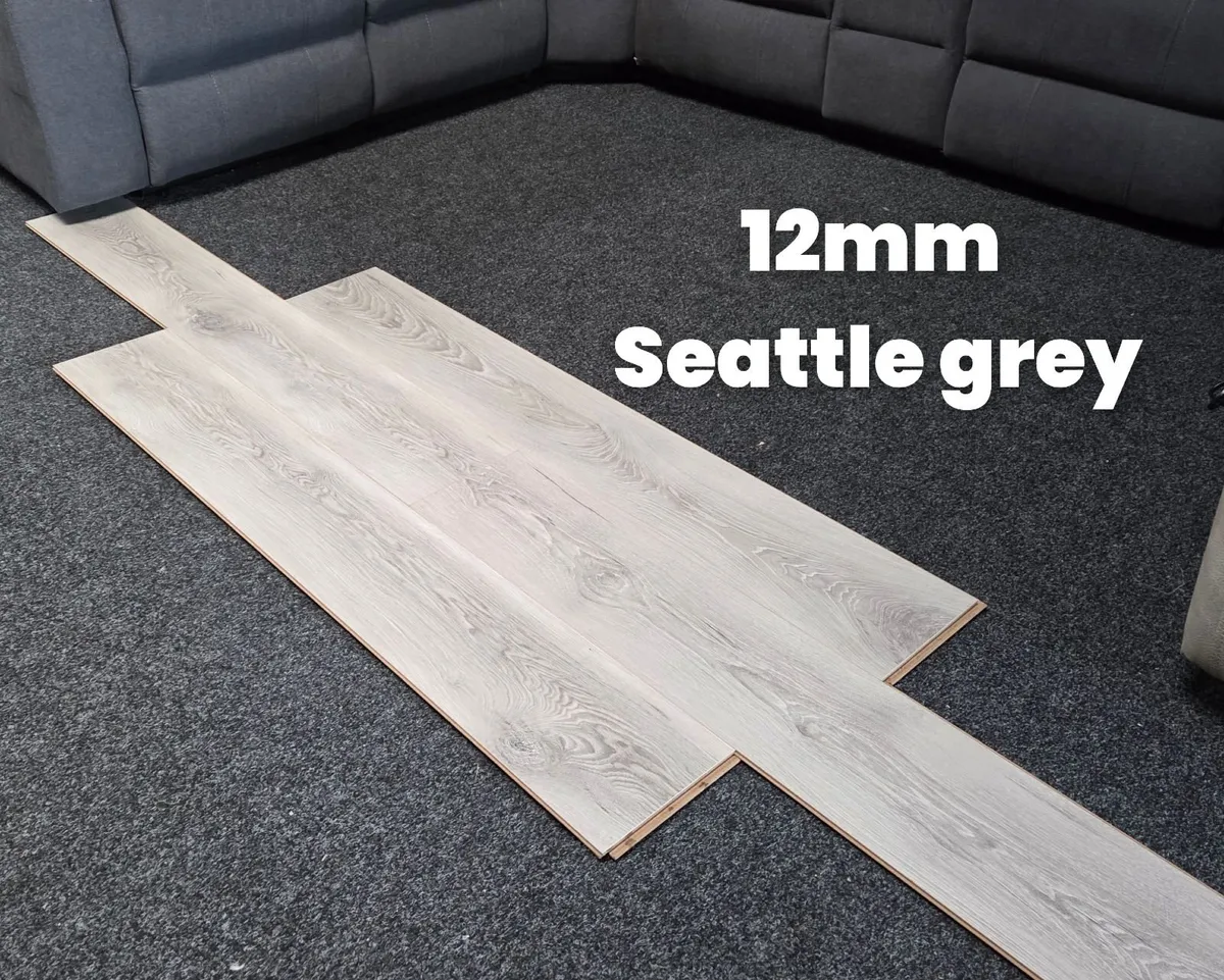 12mm laminated click flooring - Seattle grey - Image 1