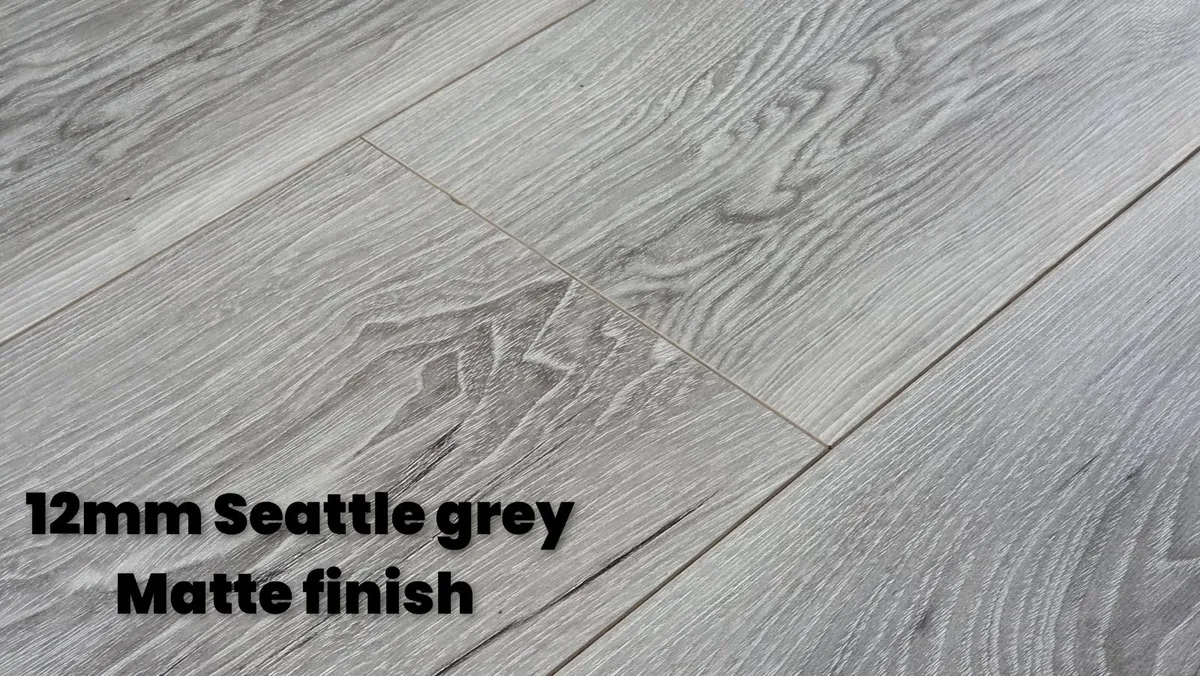 12mm laminated click flooring - Seattle grey - Image 1