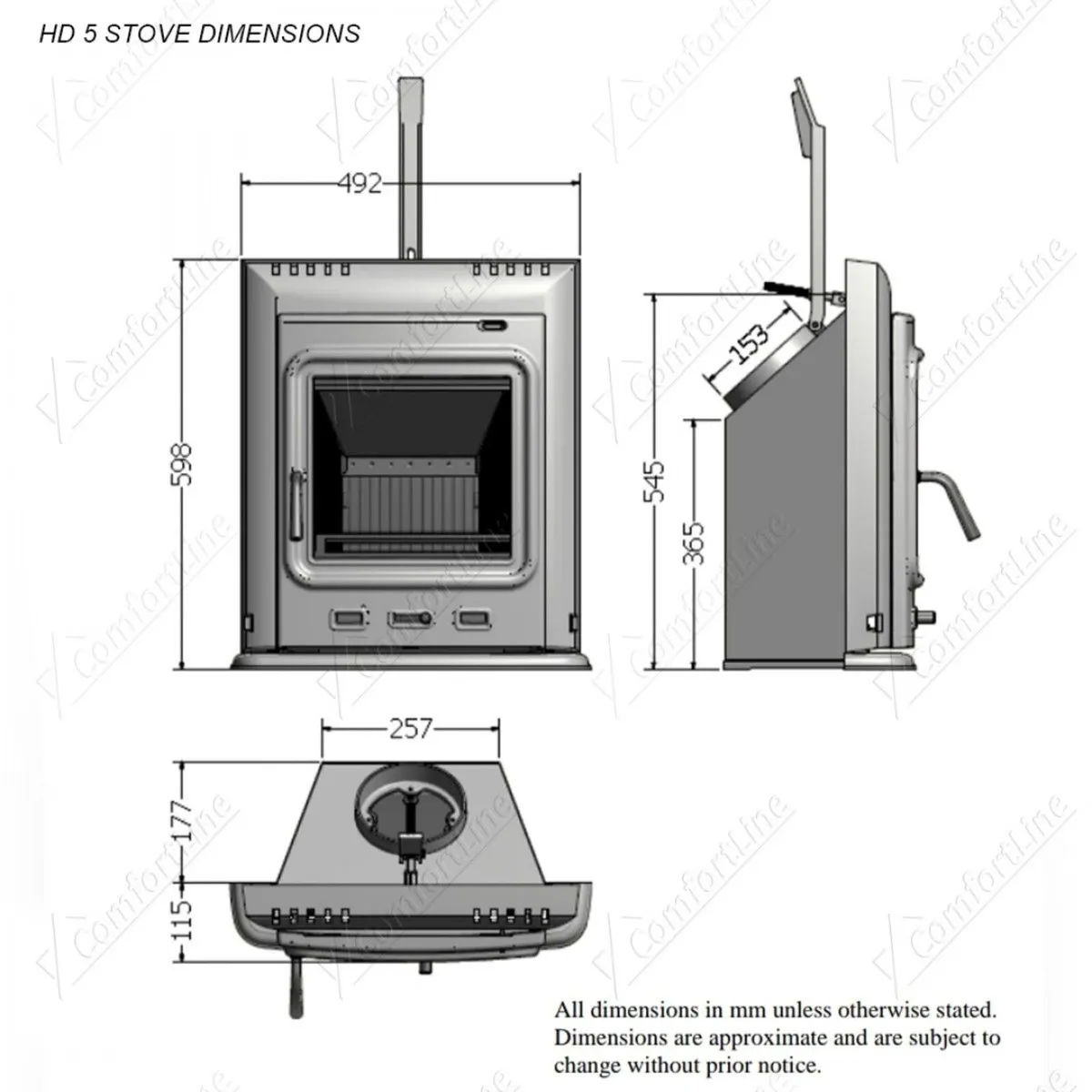 HD 5 Black Enamel Insert Stove - Image 3