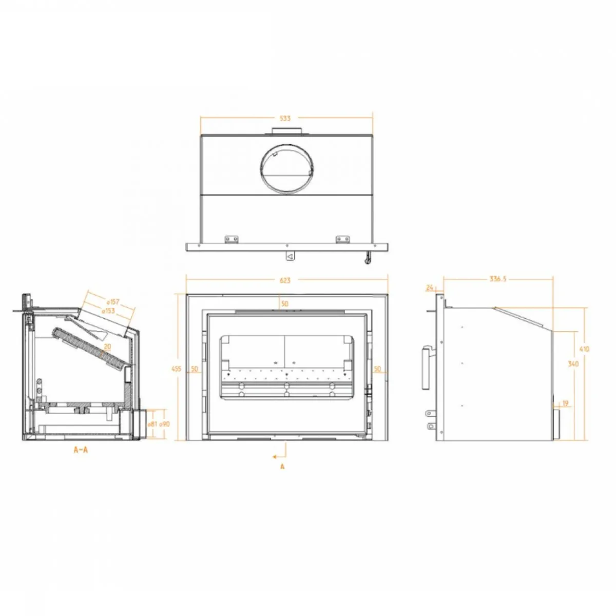 Vitae 5kw Landscape Insert Stove - Image 3