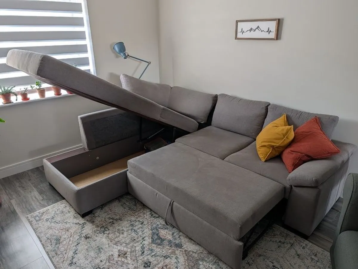 Home Gallery Corner Sofa Bed with Storage - Excellent Condition - Image 3