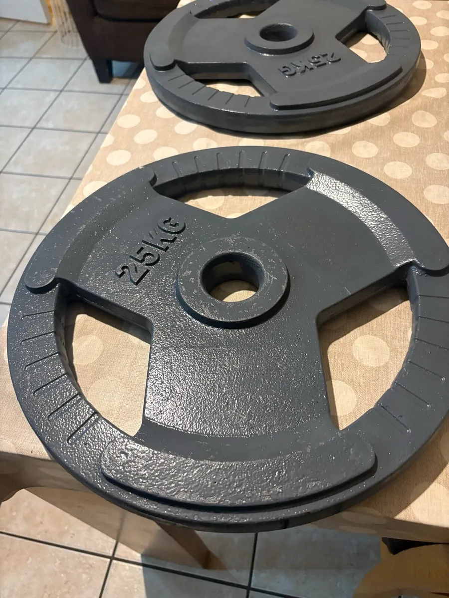 Metal Olympic Weight Plates, 2 X 25kg!! - Image 1