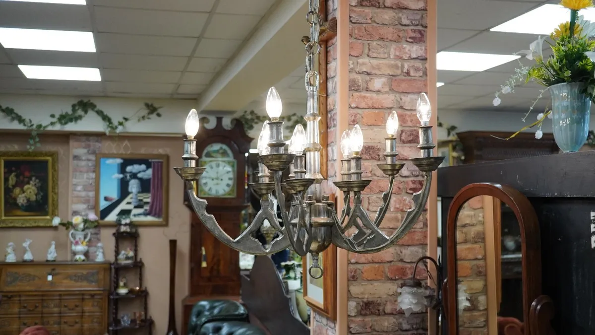 Art Deco Chandelier with Gothic/Medieval Influence - Image 1