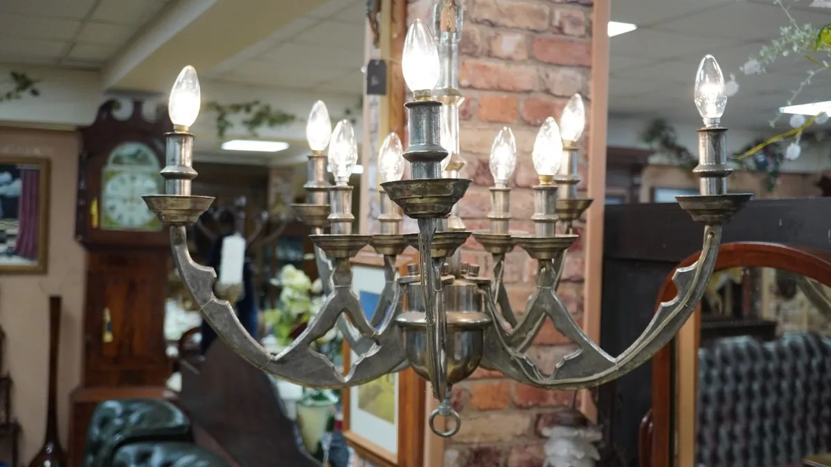 Art Deco Chandelier with Gothic/Medieval Influence - Image 3