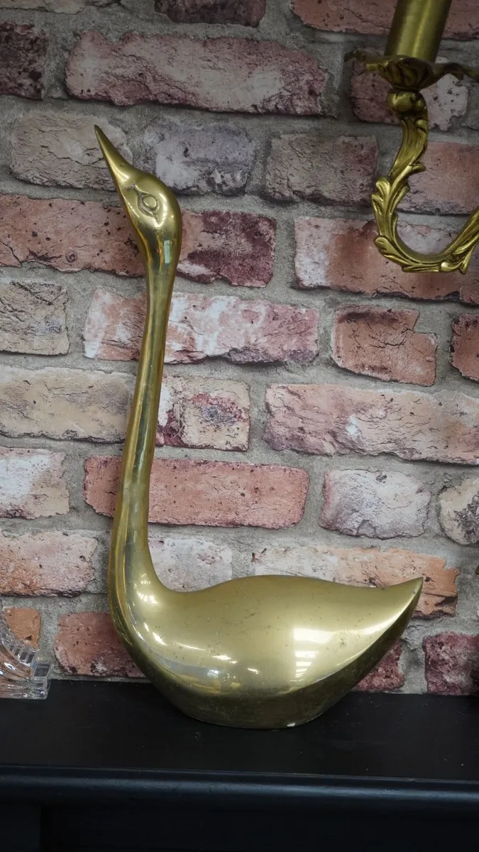 Vintage Brass Swans – Set of 4 - Image 2