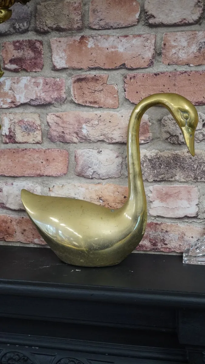 Vintage Brass Swans – Set of 4 - Image 3