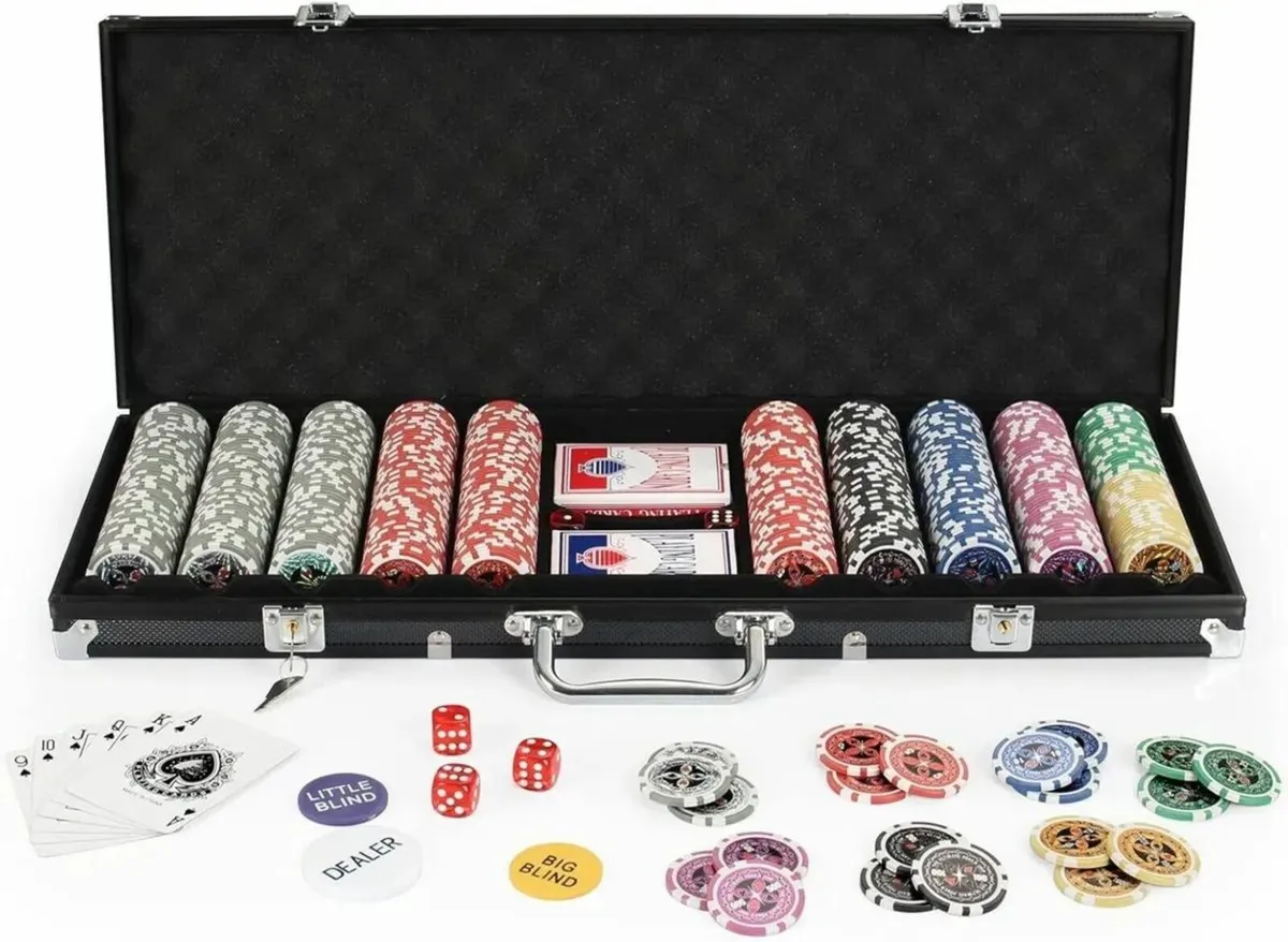 Texas Holdem Poker Chips Set with Aluminum Case - Image 3