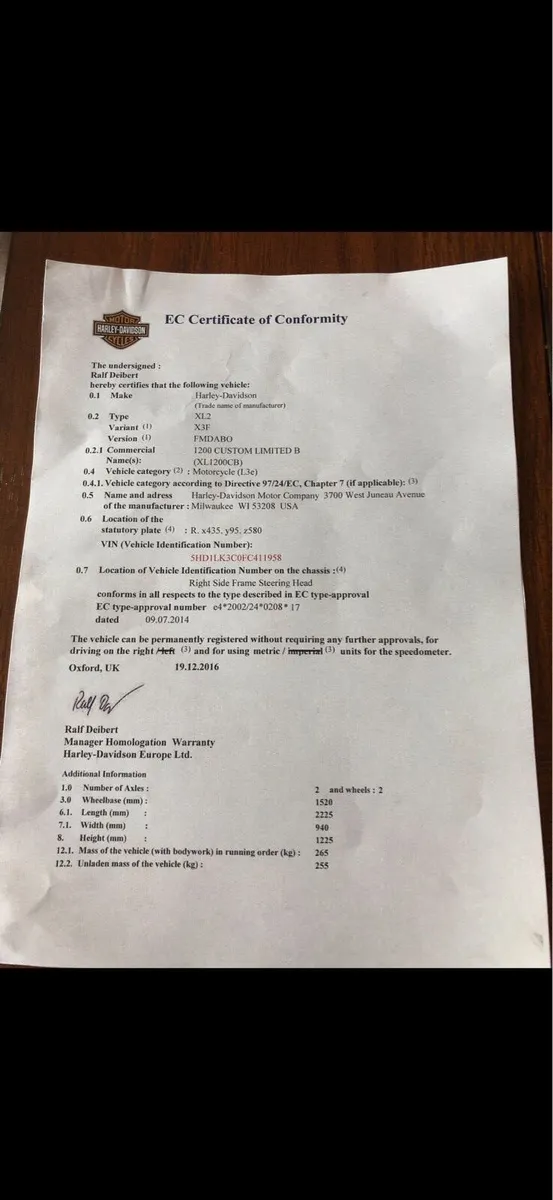 2014 Harley Davidson Sportster 1200 - Image 2