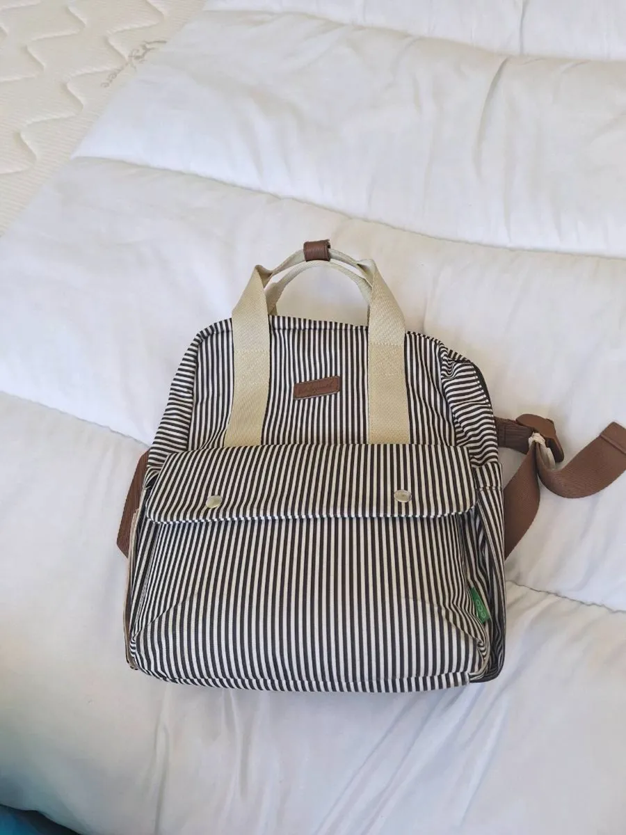 Georgi eco Convertible Backpack Navy Stripe - Image 3