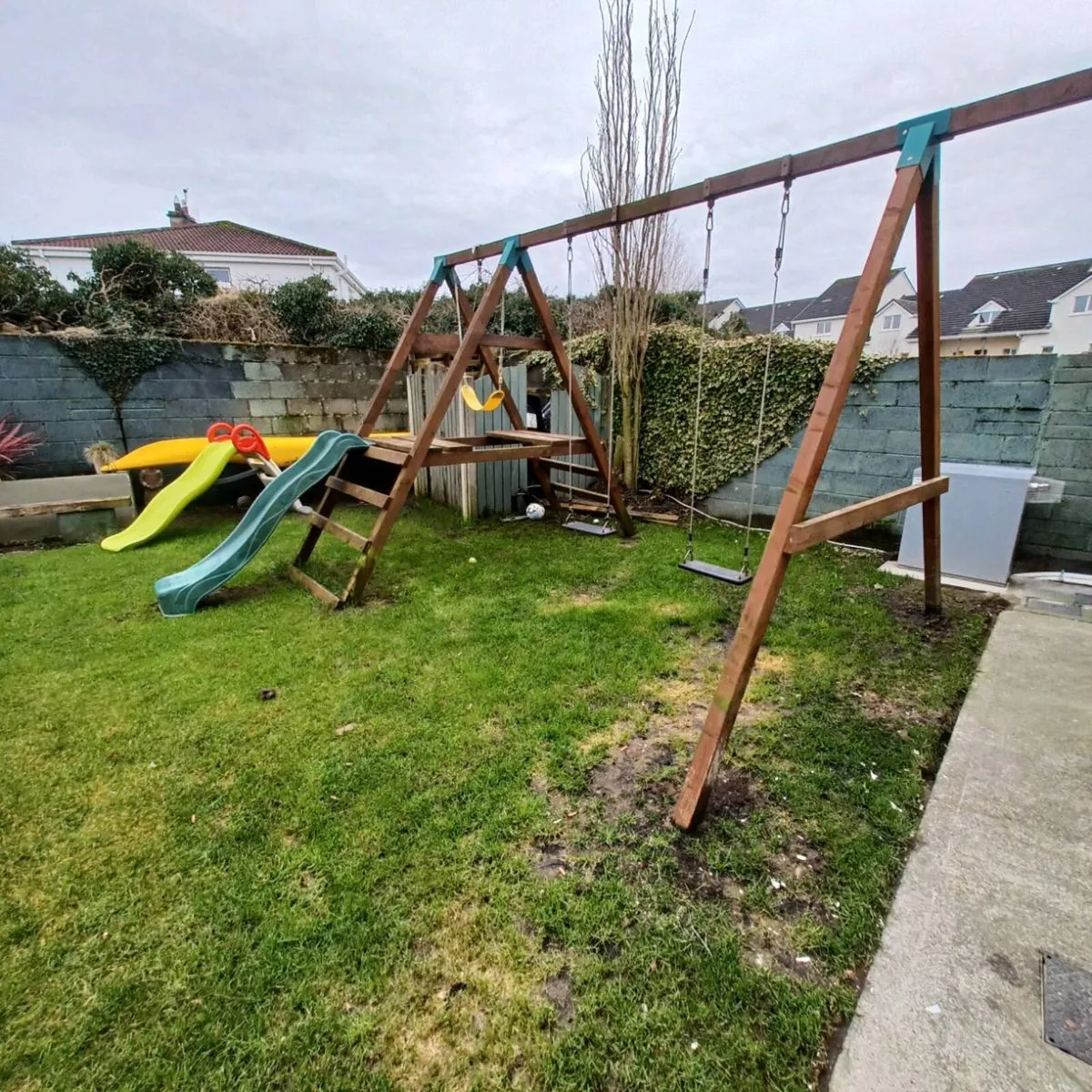 Wooden swing set and slide - Image 2