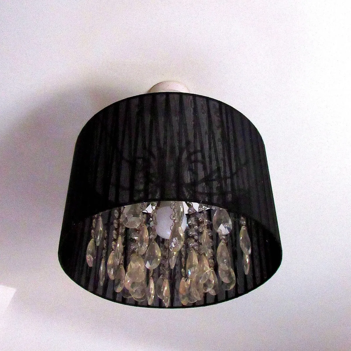Crystal Ceiling Light Shade Black Drum Chandelier - Image 3