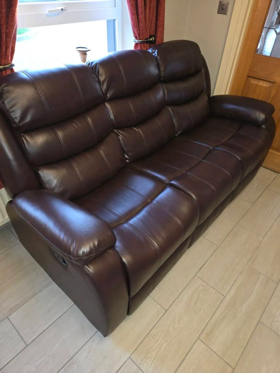 3 & 2 Seater recliner sofas leather BRAND NEW - Image 1