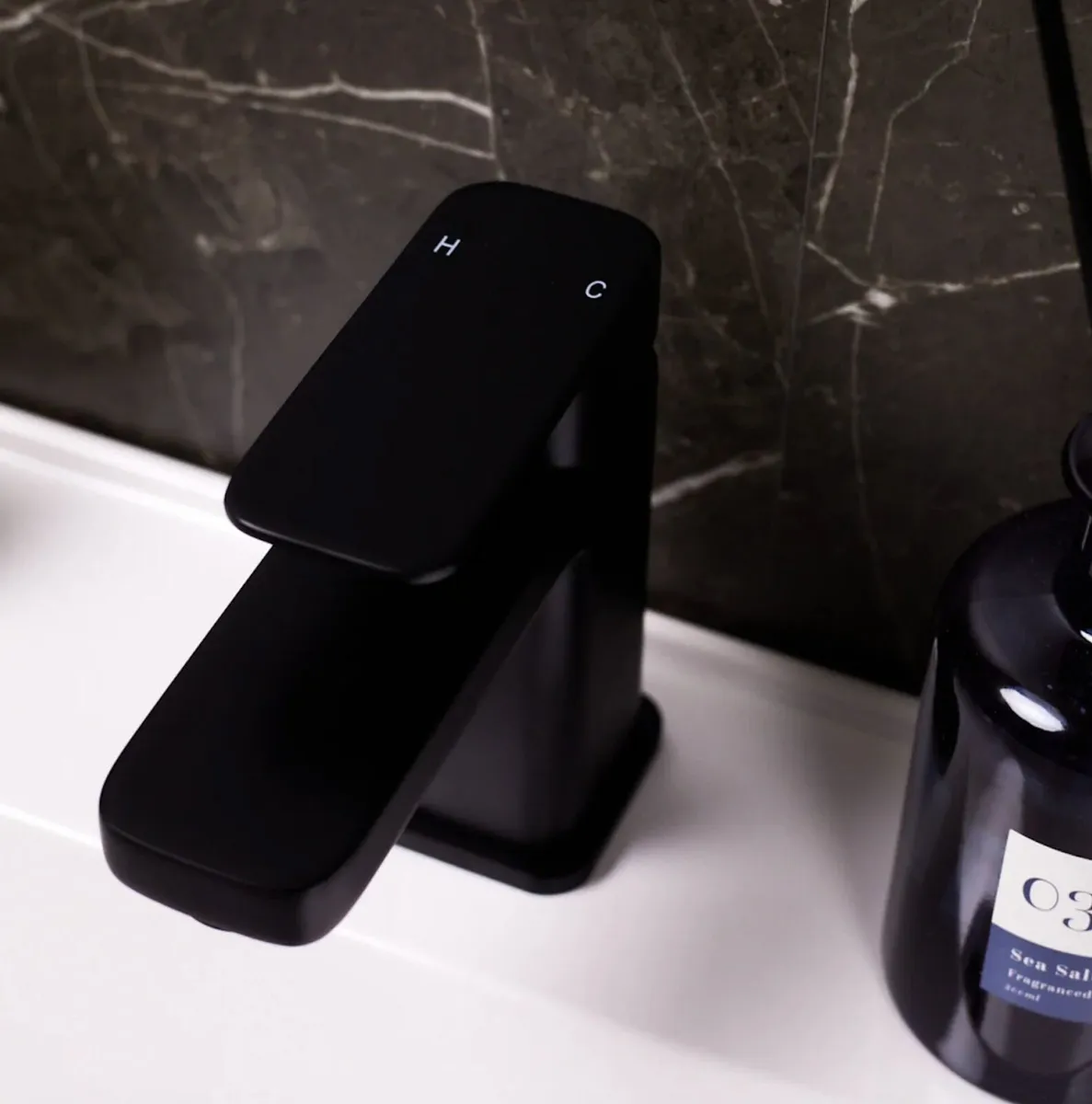 Matt Black Lanza Mono Basin Mixer Tap - Image 3