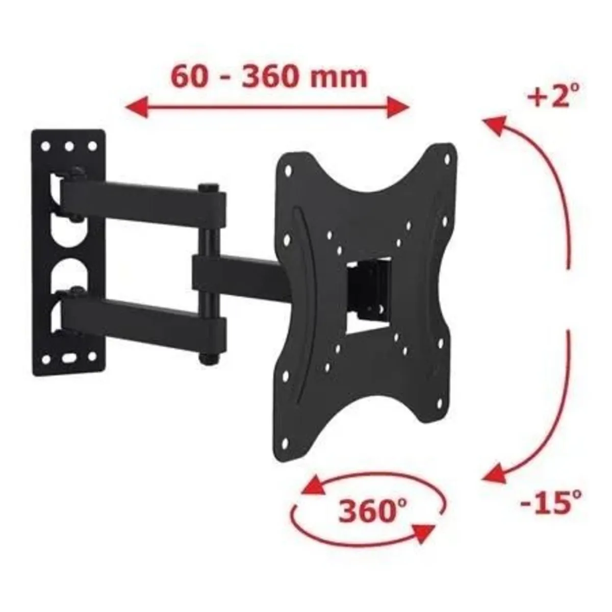 TV Wall Mount Bracket Arm Tilt Swivel 19-42" - Image 3