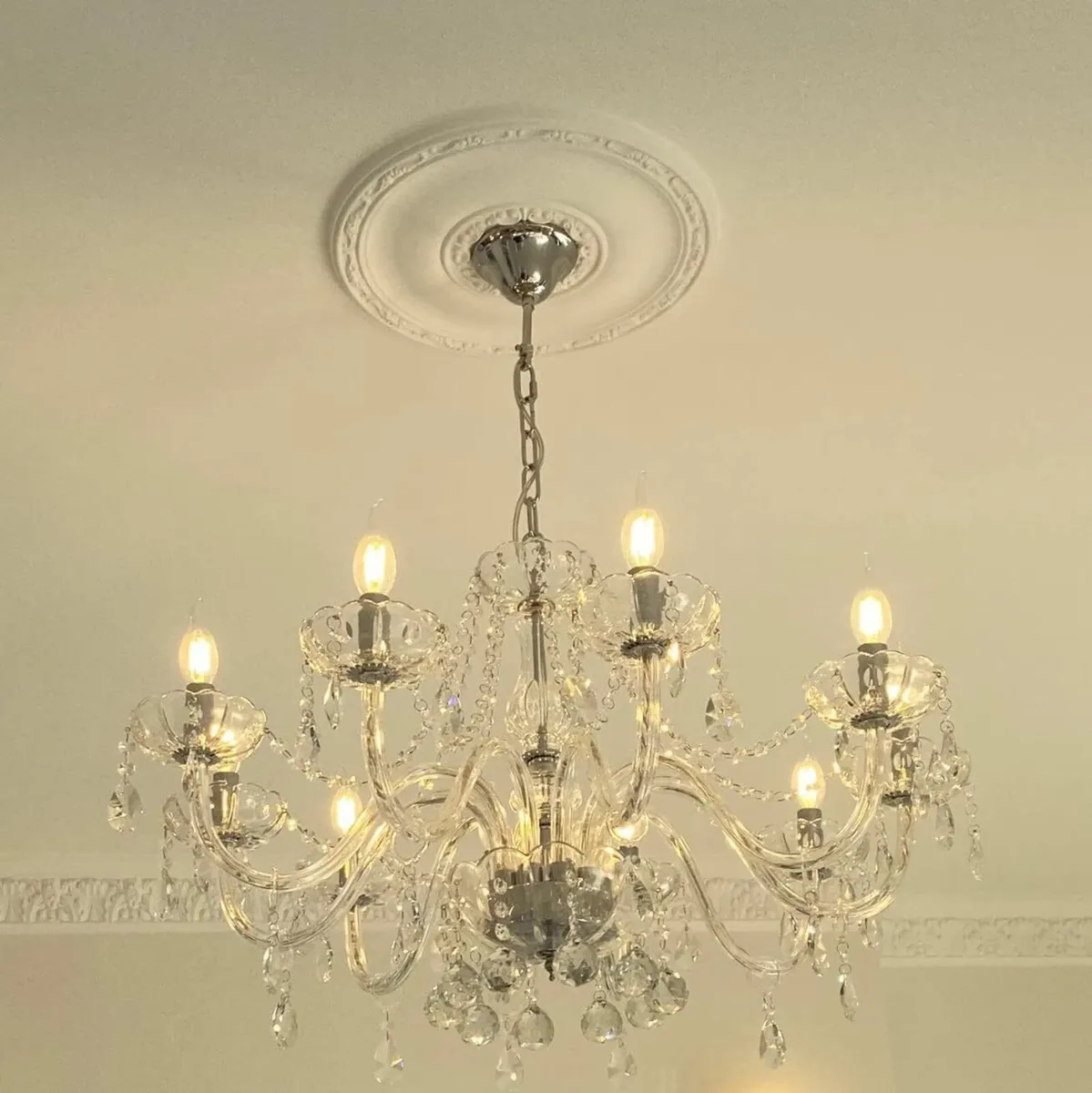 Modern Crystal Chandelier 10-Lights, Clear Crystal - Image 2