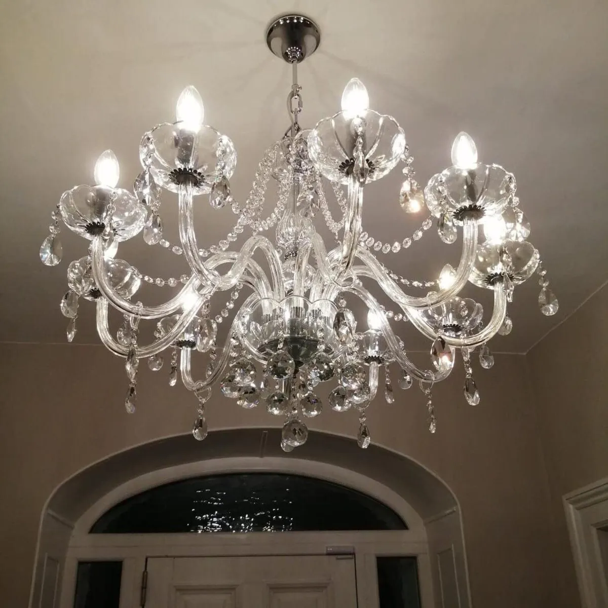 Modern Crystal Chandelier 10-Lights, Clear Crystal - Image 4