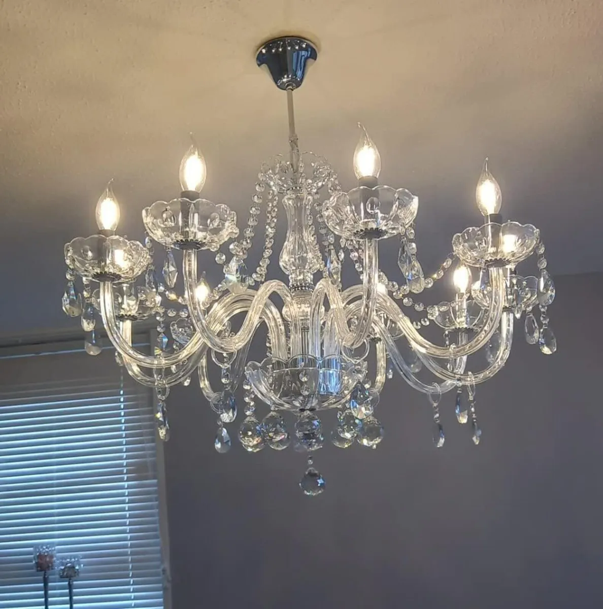 Modern Crystal Chandelier 10-Lights, Clear Crystal - Image 1