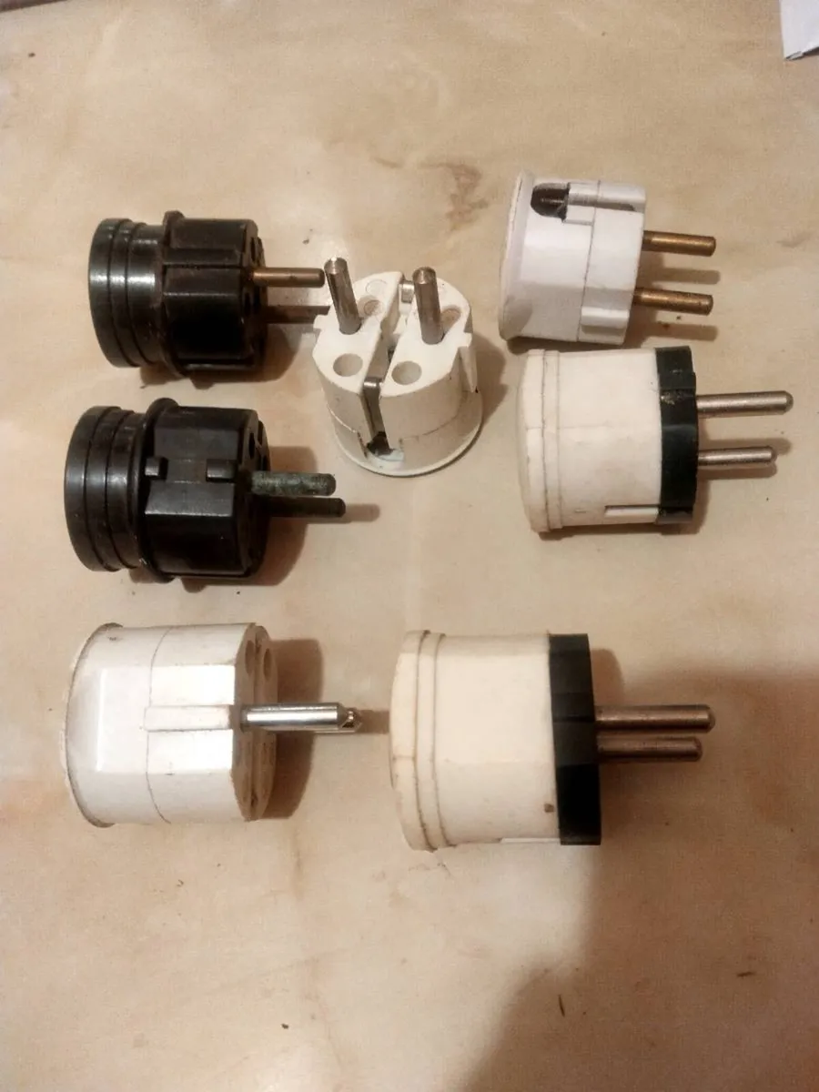 7. Vintage Bakelite 2 round pin plugs - Image 2