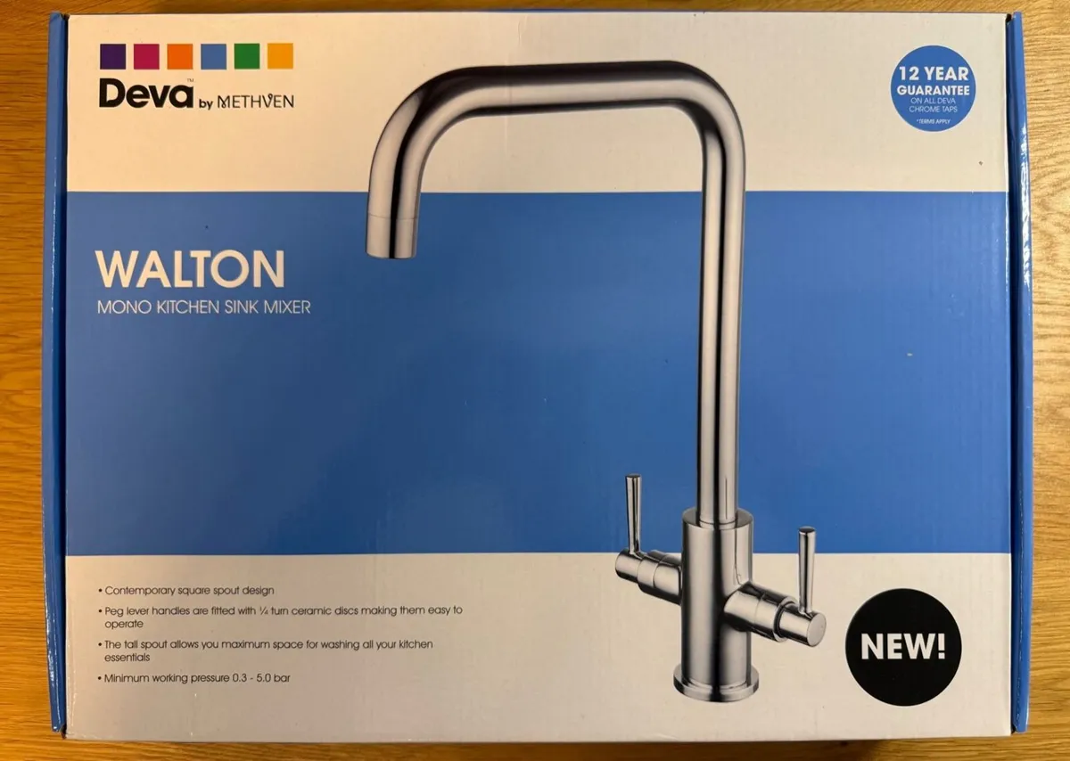 Walton Chrome Mono Kitchen Sink Mixer Tap | Square - Image 4