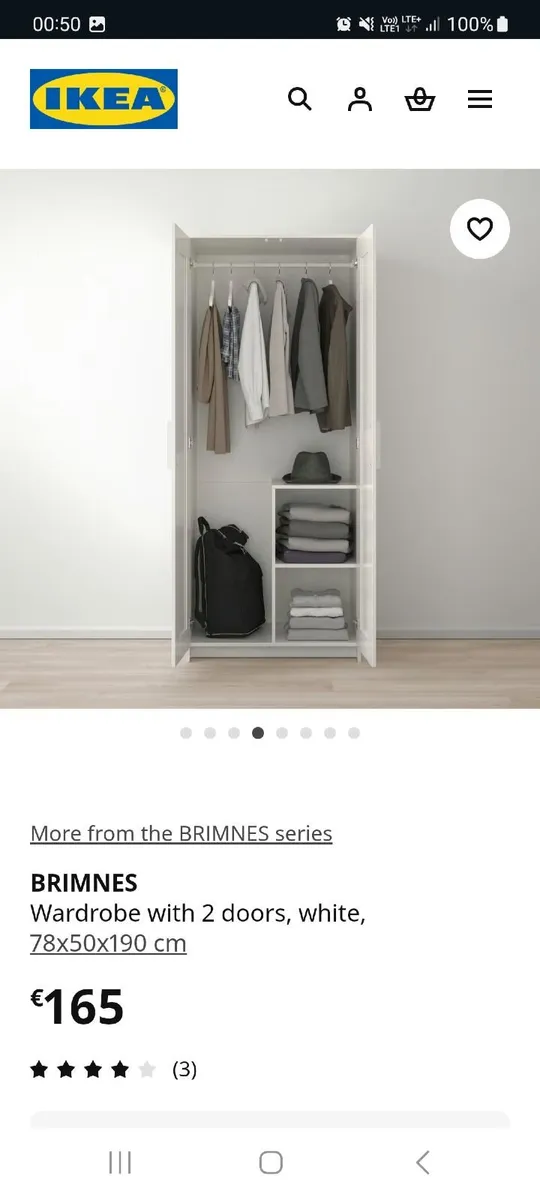 White Single Bed and wardrobe - Image 4