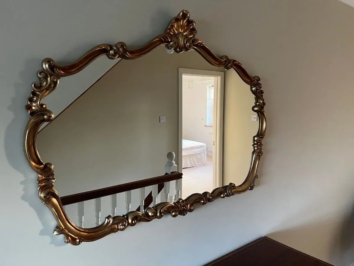 Antique Style Gold Mirror - Image 3