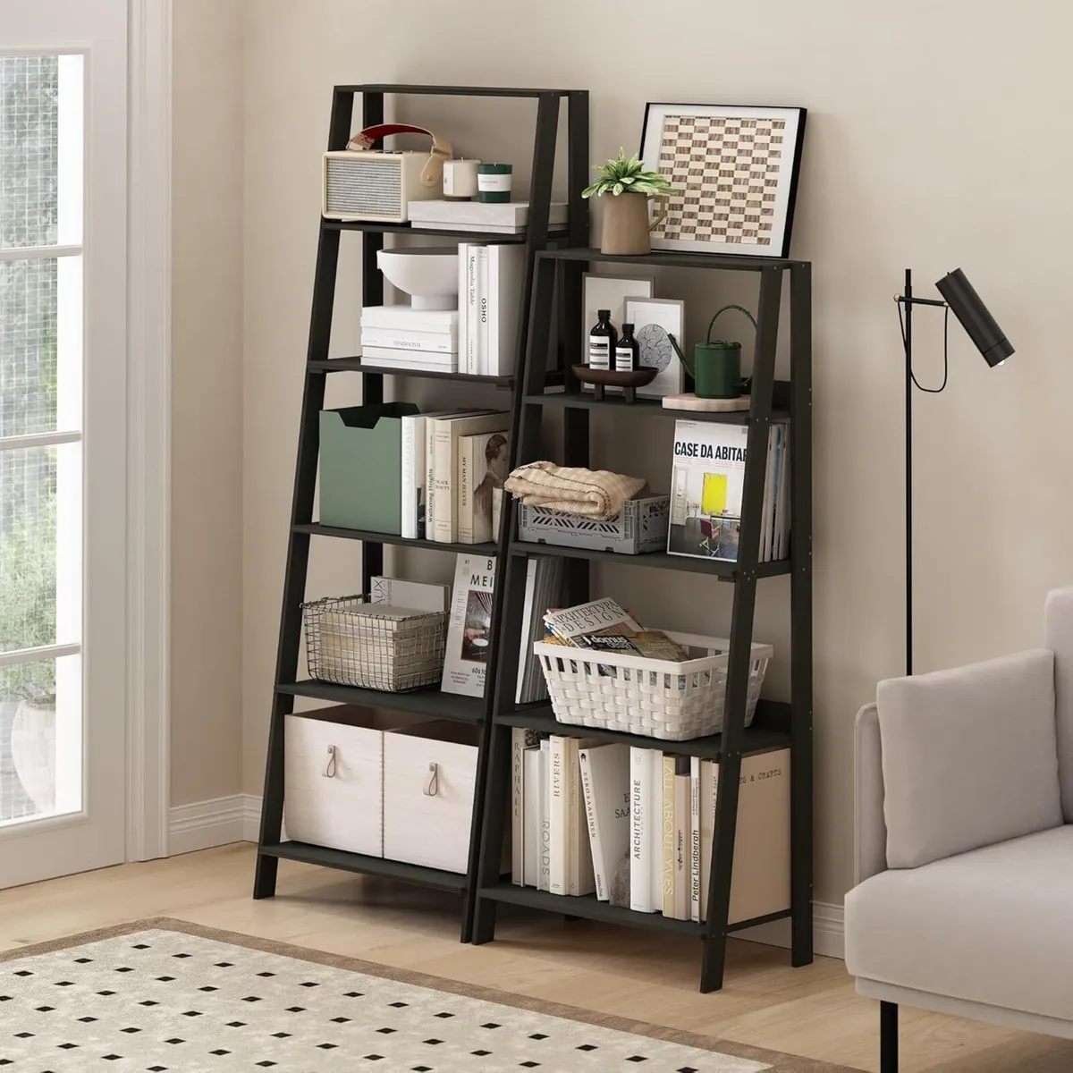 LADDER Book Shelf 5-Tier Bookshelf Display - Image 4