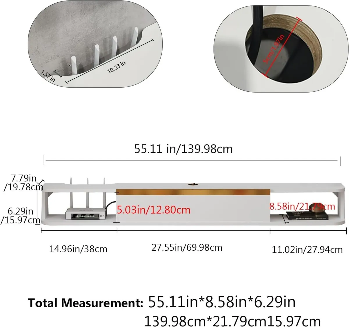 Floating TV Stand Wall Mounted Entertainment - Image 2