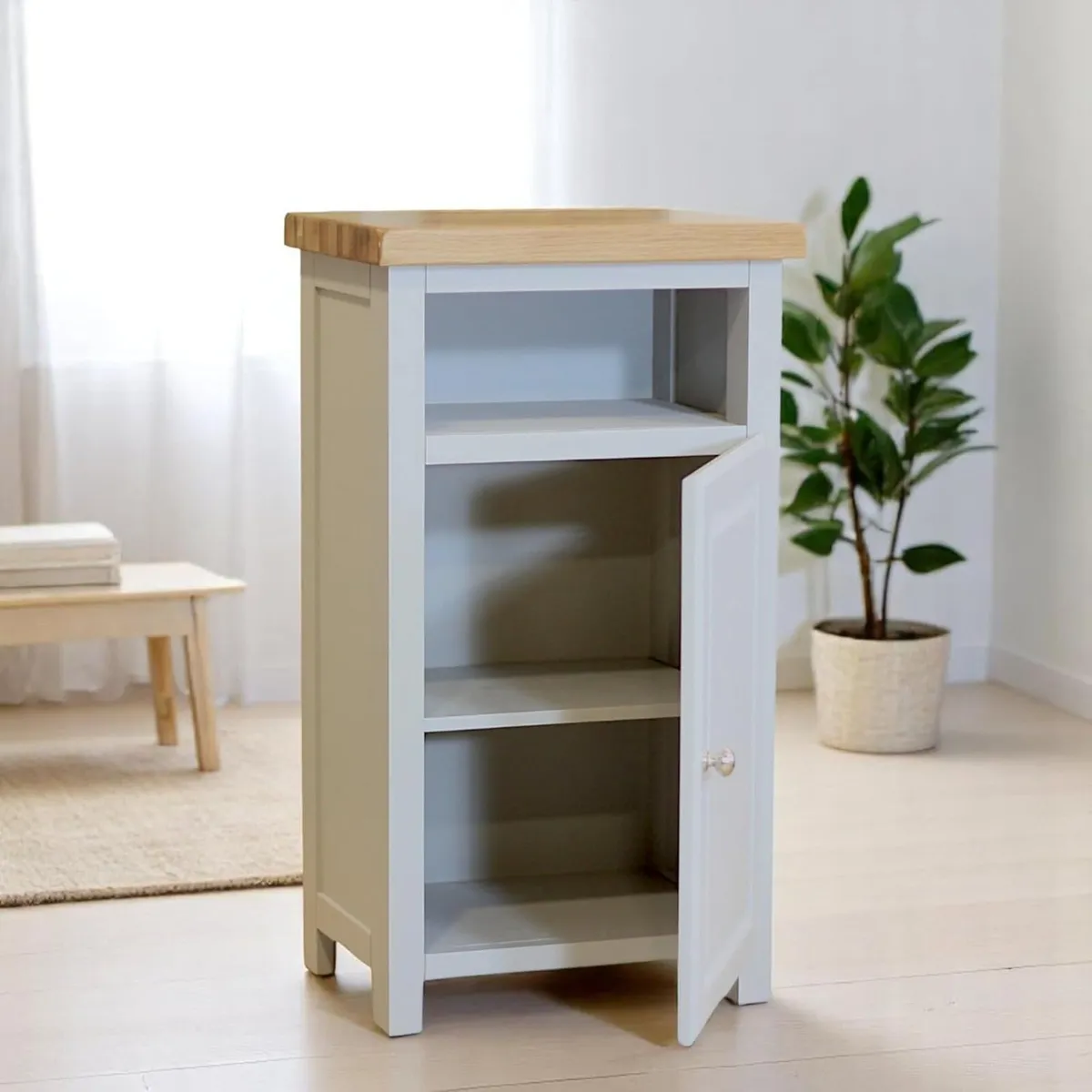 urniture Cashmere Grey Slim Cabinet Bathroom - Image 1