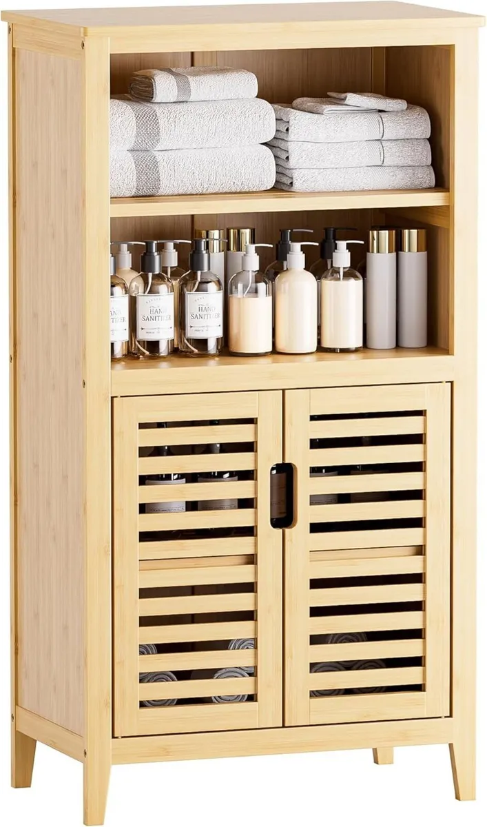 Bathroom Floor Cabinet Freestanding Side Storage - Image 1