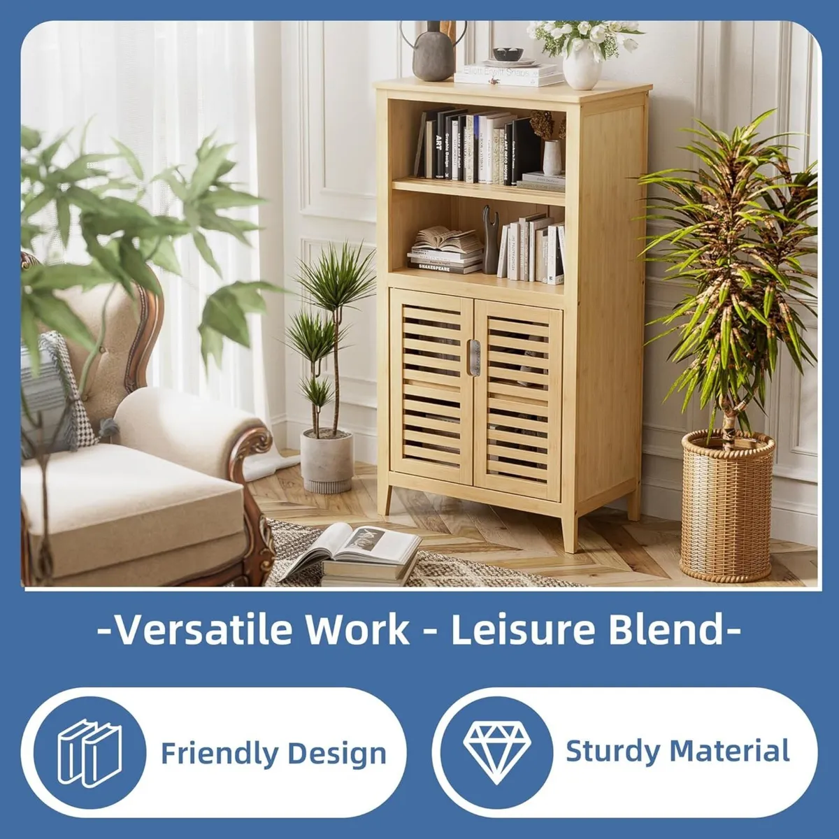 Bathroom Floor Cabinet Freestanding Side Storage - Image 4