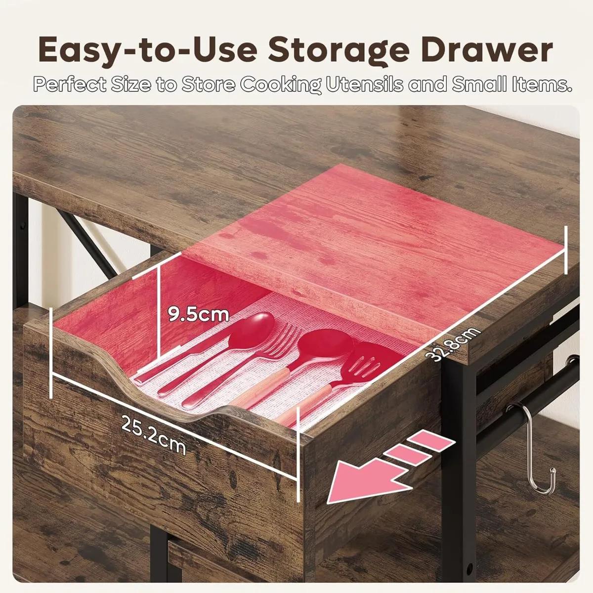 Microwave Oven Rack 90cm Large Kitchen with 2 - Image 2