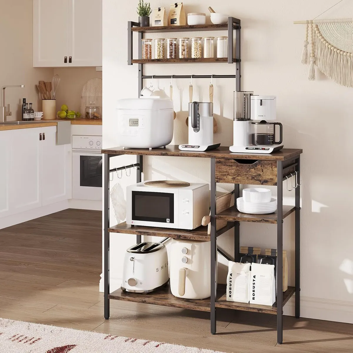 Microwave Oven Rack 90cm Large Kitchen with 2 - Image 1