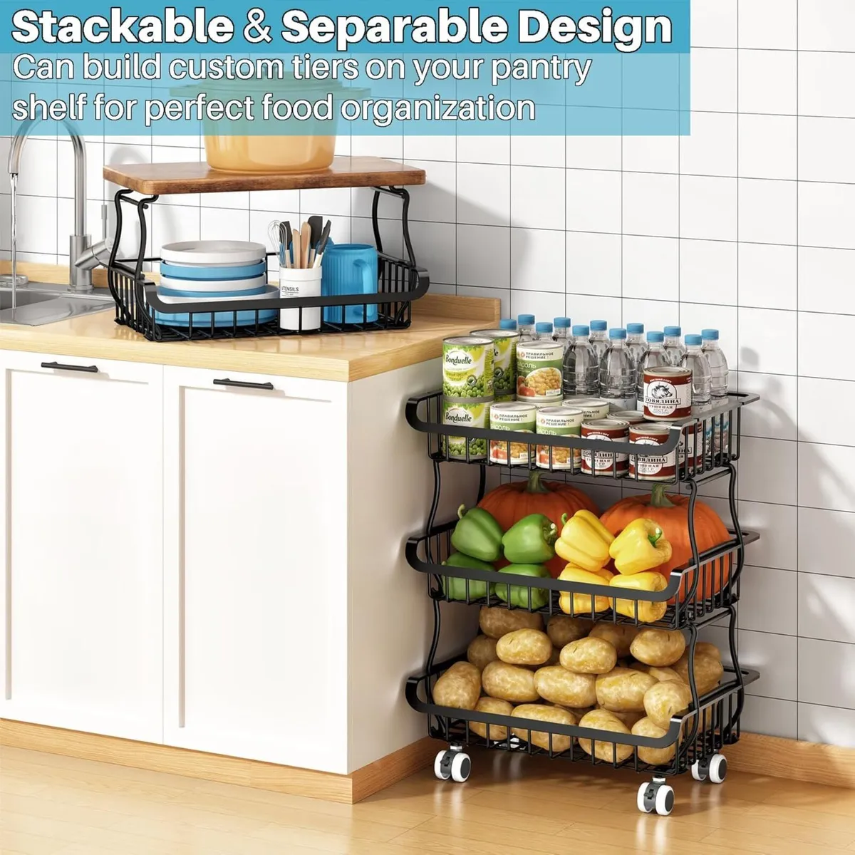 5 Tier Vegetable Fruit Basket for Kitchen - Image 4