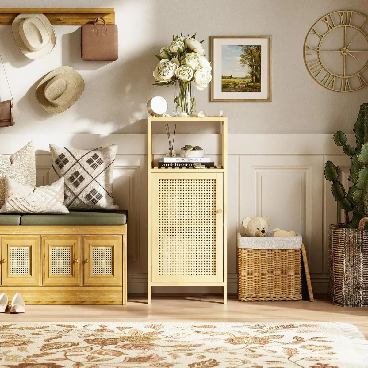 Rattan Bathroom Storage Cabinet Small Bamboo - Image 2