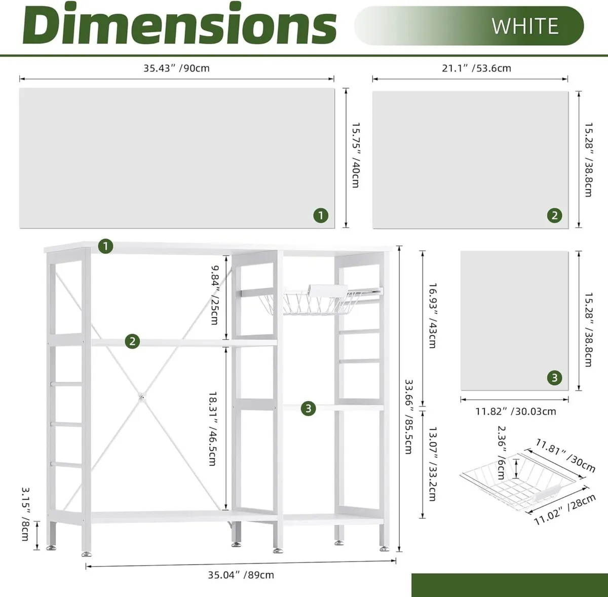 Baker’s Rack Microwave Oven Stand with Bamboo - Image 2