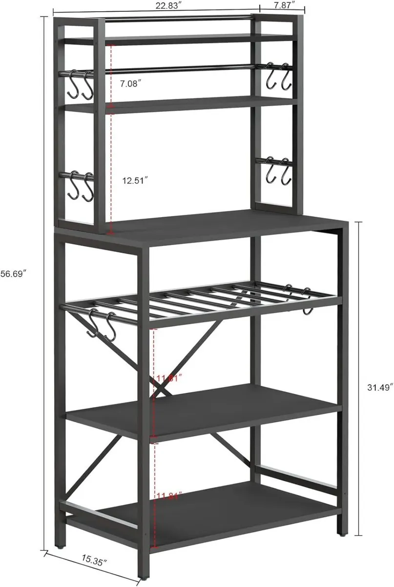 Kitchen Baker's Rack Microwave Oven Stand with - Image 3