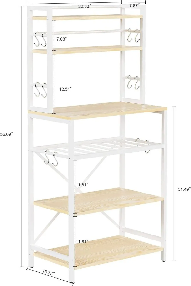 Kitchen Baker's Rack Microwave Oven Stand with - Image 3