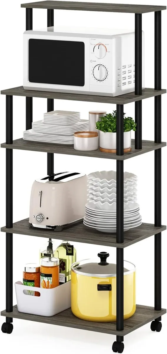 TURN-N-TUBE Bakers Rack with Wheels 5-Tier - Image 1