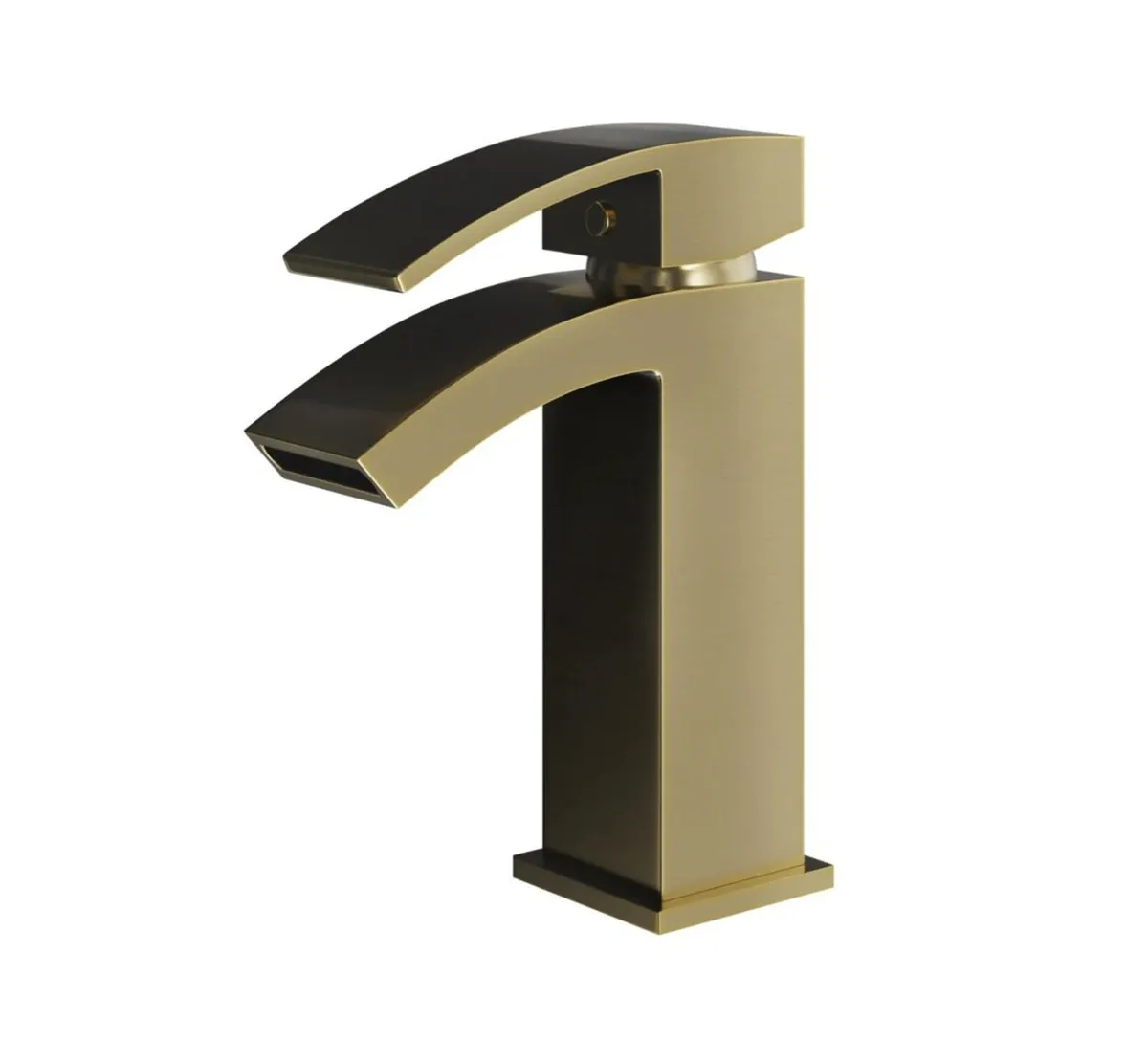 Waterfall Basin Mixer Tap | Brushed Brass (Gold) - Image 1