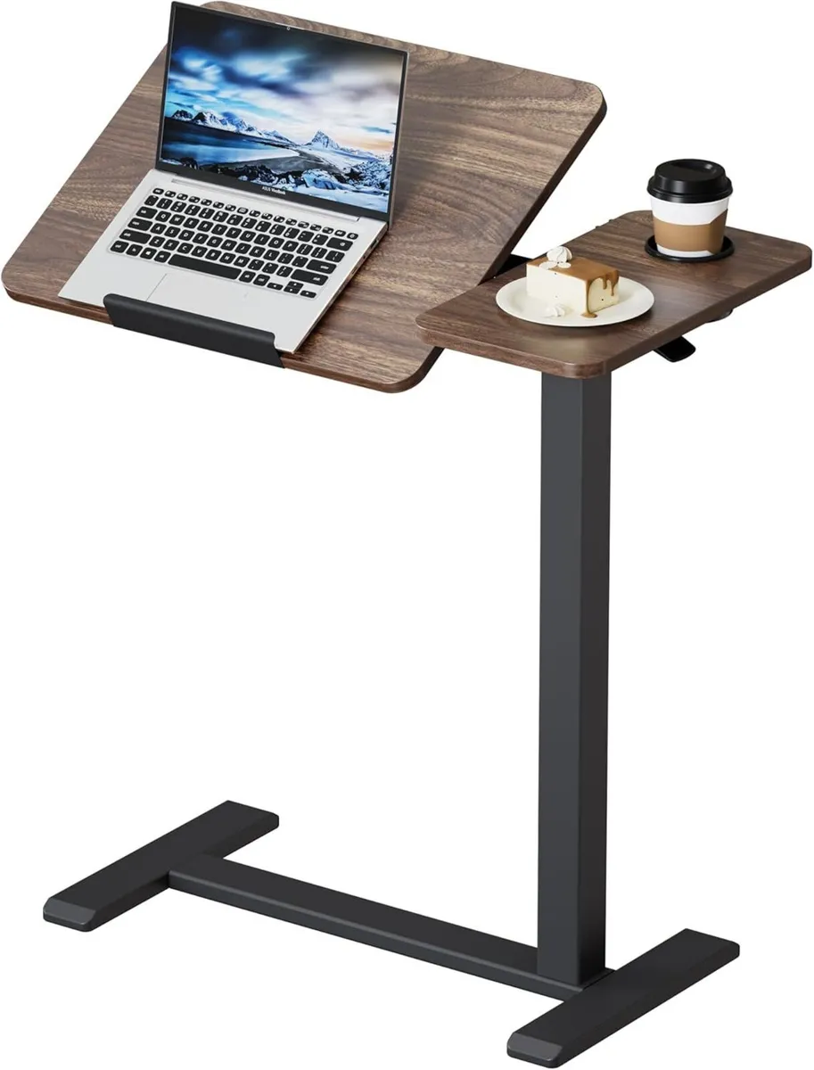 BZIUM Overbed Bedside Table with Hidden Wheels - Image 1