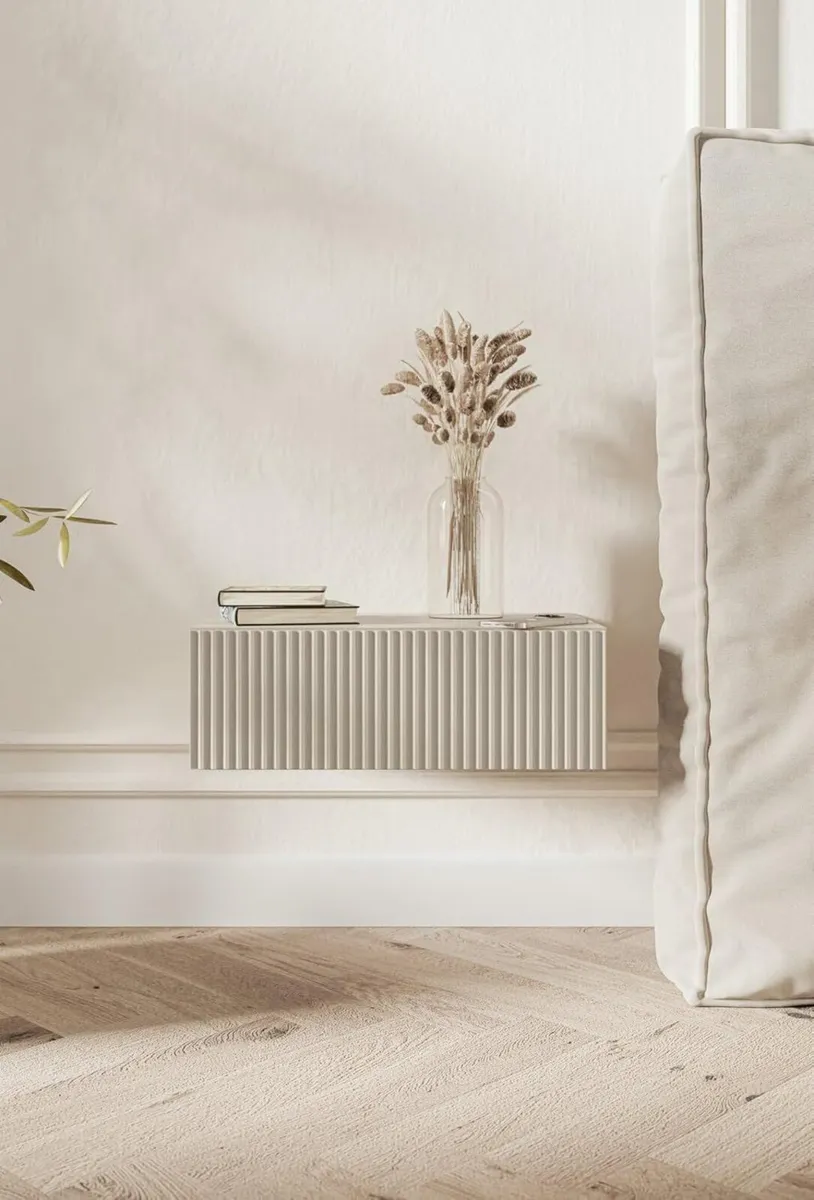 Veldio Wall-Mounted Bedside Table - Matte Gray - Image 2