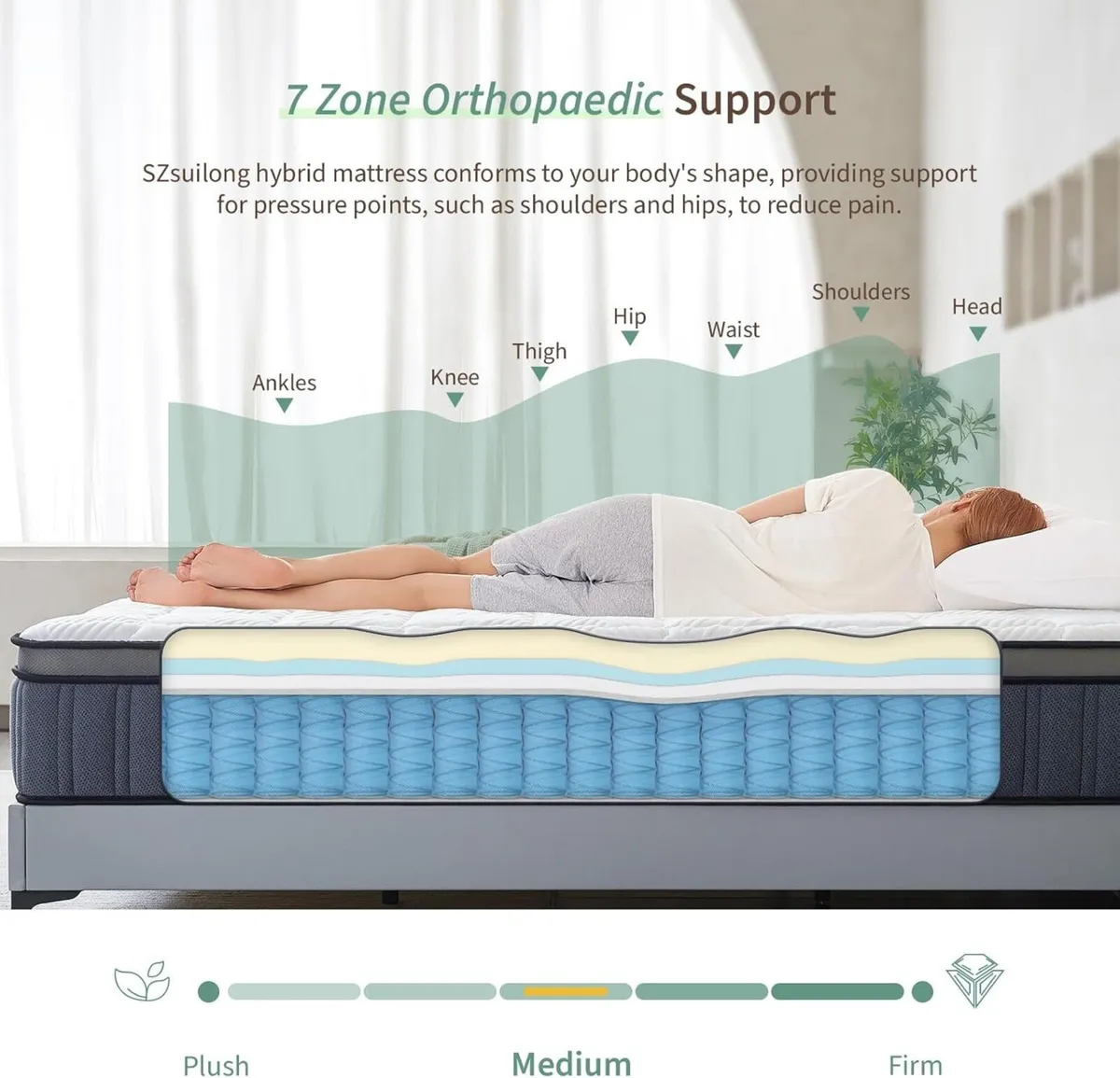 5ft King Size Mattress Memory Foam Pocket Sprung - Image 4