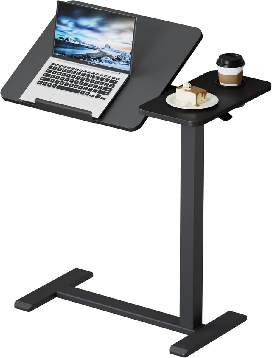 BZIUM Overbed Bedside Table with Hidden Wheels - Image 1