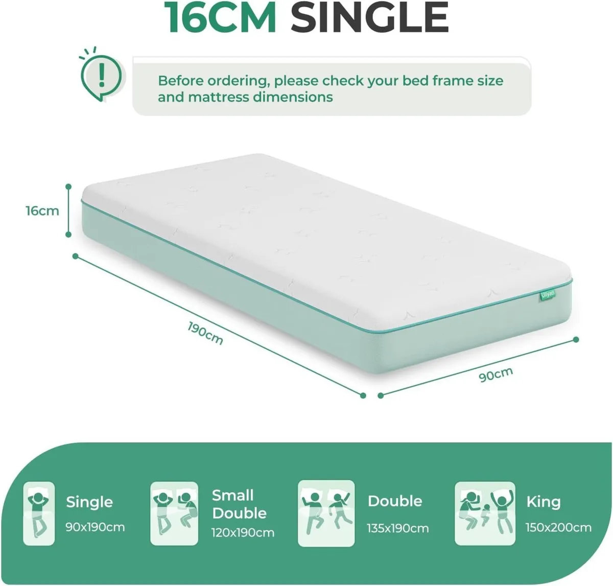 Single Mattress with Gel Bamboo Charcoal Foam - Image 2
